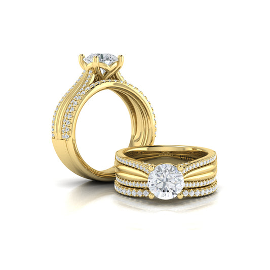 Matching Bands Wedding Band in 14K Yellow Gold by Vlora Bridal