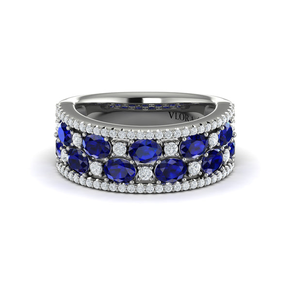 Multi Diamond and Sapphire Statement Ring