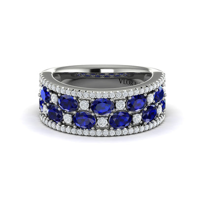 Multi Diamond and Sapphire Statement Ring