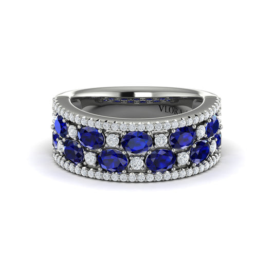 Multi Diamond and Sapphire Statement Ring