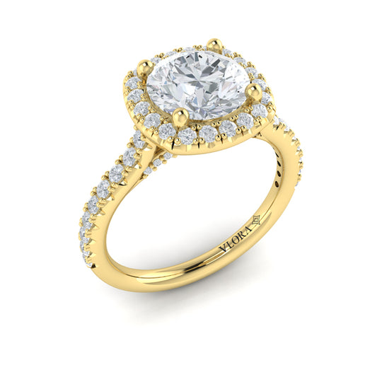 Timeless Euro Halo Round Engagement Ring