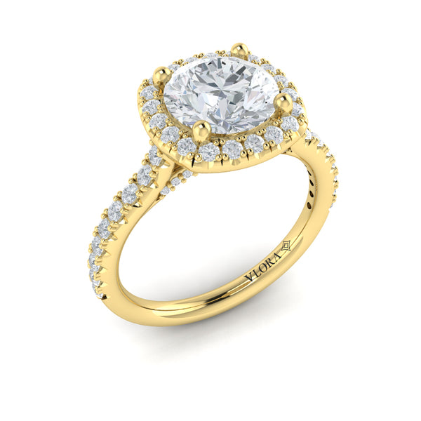 Timeless Euro Halo Round Engagement Ring