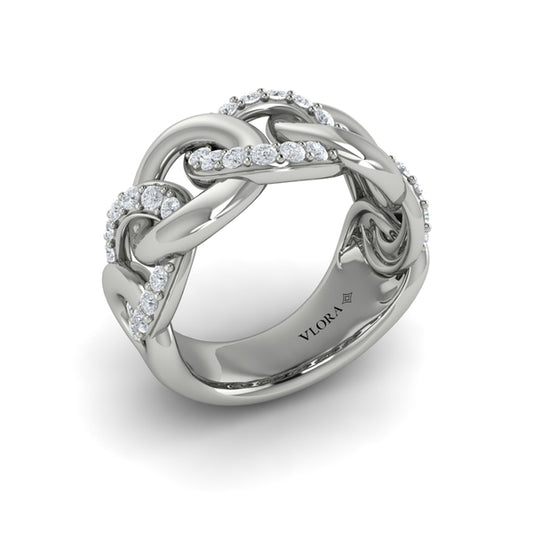 Diamond Interlacing Link Ring