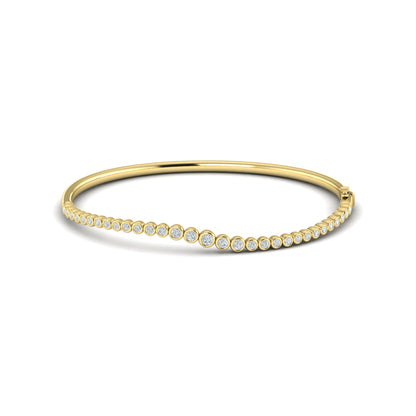 Graduated Bezel Set Diamond Bangle