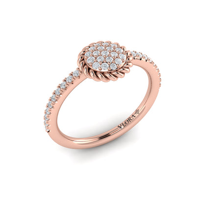 Round Shaped Diamond Pavé Ring