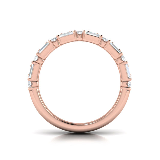 Diamond Baguette Three Row Ring