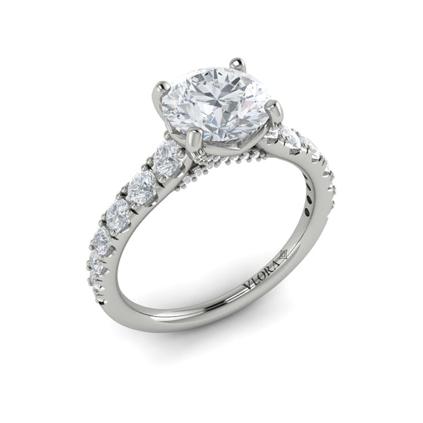 Round Classic Engagement Ring in Platinum by Vlora Bridal