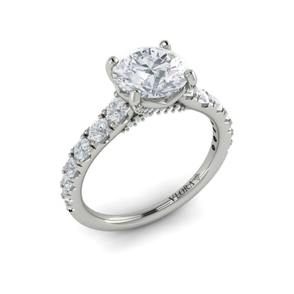 Round Classic Engagement Ring in Platinum by Vlora Bridal