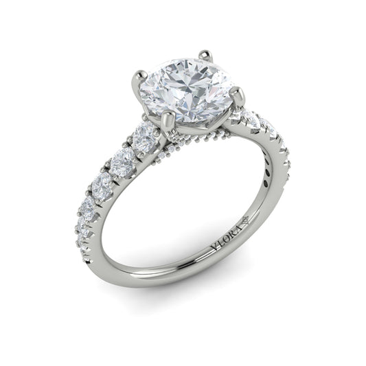 Round Classic Engagement Ring in Platinum by Vlora Bridal