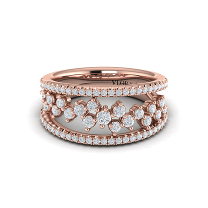 Floating Diamond Cluster Ring