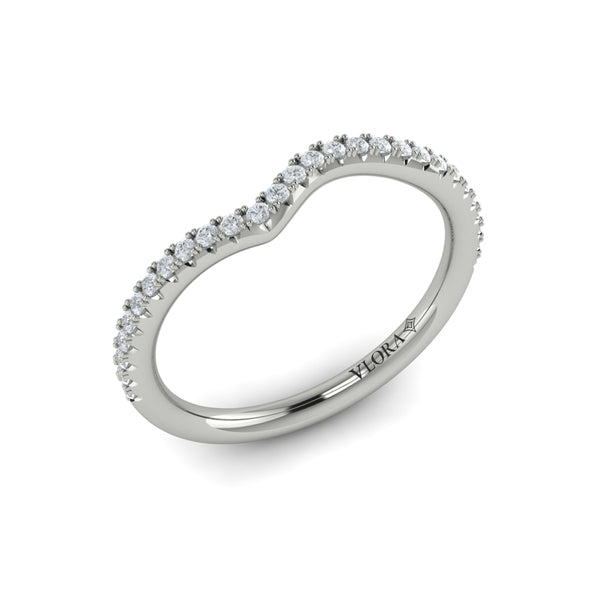 Matching Bands Wedding Band in 14K White Gold by Vlora Bridal