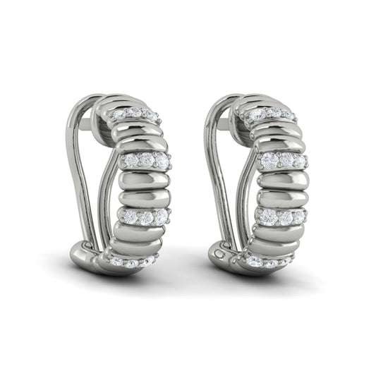 Textured Leverback Hoop Earrings