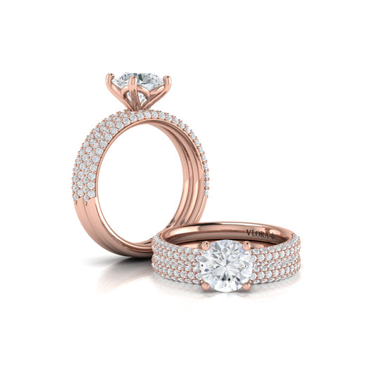 Matching Bands Wedding Band in 14K Rose Gold by Vlora Bridal