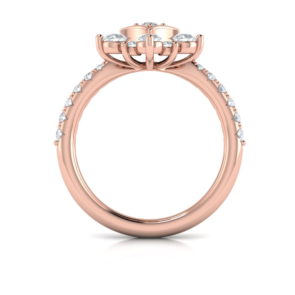 Floating Diamond Floral and Vlora Star Ring