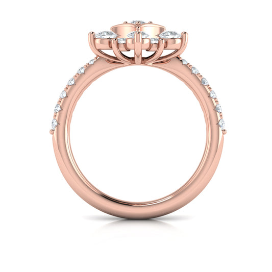 Floating Diamond Floral and Vlora Star Ring