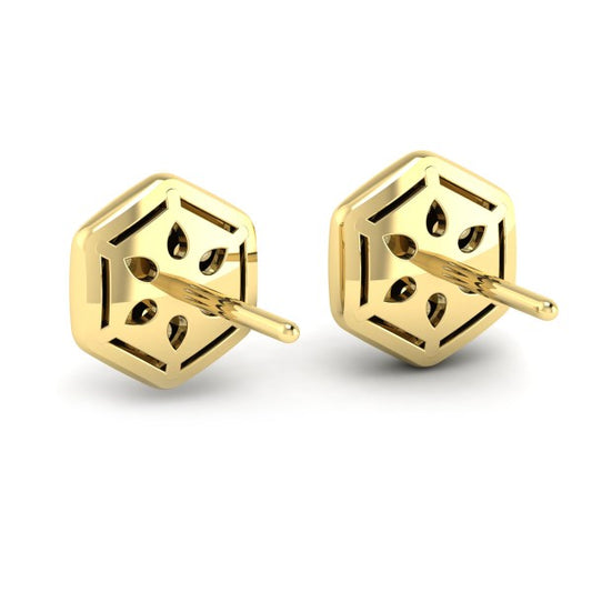Diamond Cluster Honeycomb Stud Earrings