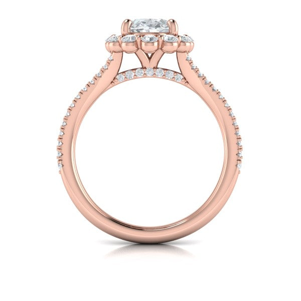 Corsage Halo Oval Engagement Ring
