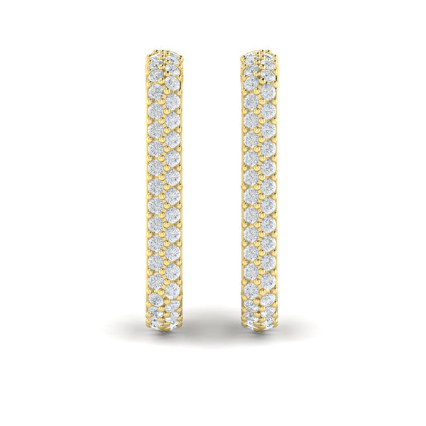 Diamond Elongated Hoop Earrings