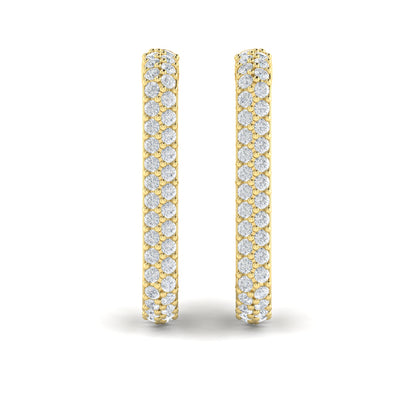 Diamond Elongated Hoop Earrings