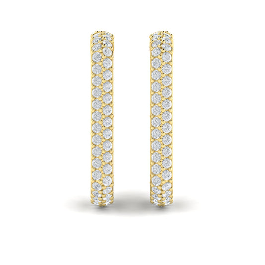 Diamond Elongated Hoop Earrings