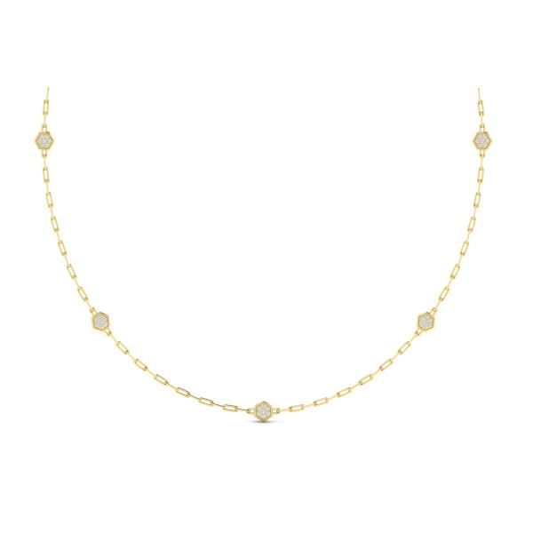 Multi Diamond Honeycomb Link Necklace