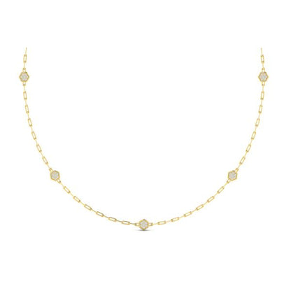 Multi Diamond Honeycomb Link Necklace