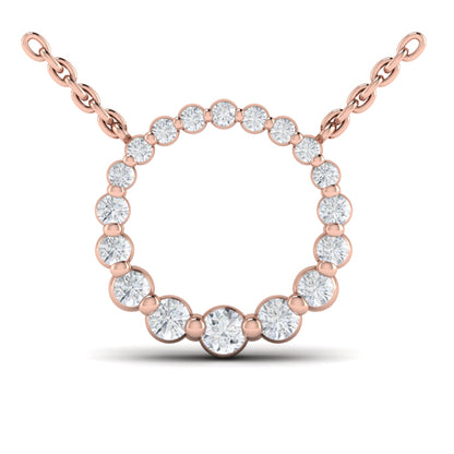 Graduated Diamond Circle Necklace