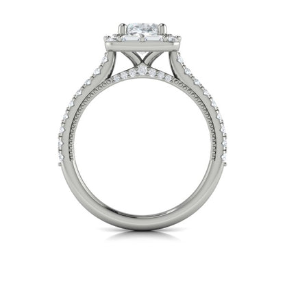 Deco Elegance Halo Oval Engagement Ring