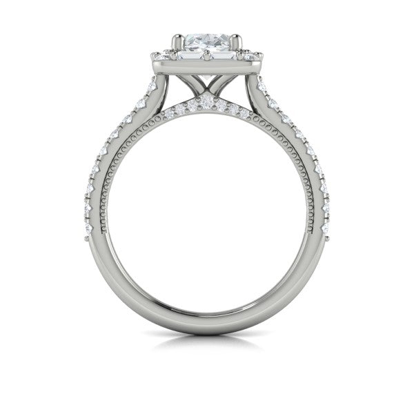 Deco Elegance Halo Oval Engagement Ring