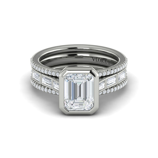 Emerald Cut Classic Engagement Ring in Platinum by Vlora Bridal