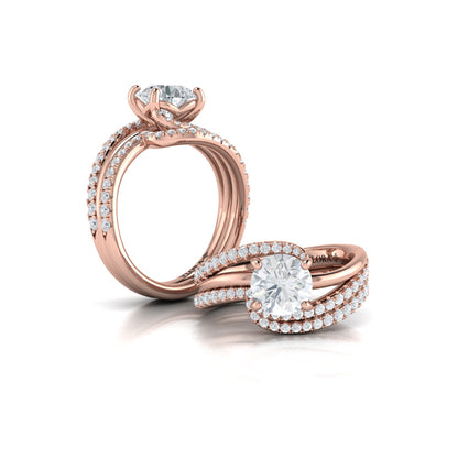 Matching Bands Wedding Band in 14K Rose Gold by Vlora Bridal