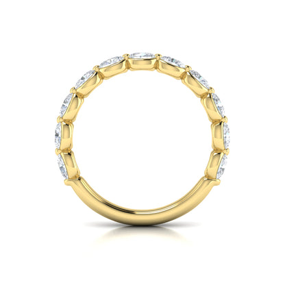 Matching Band for Oval Bezel Diamond Accent Round Engagement Ring