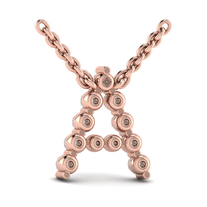 Diamond Alphabet Pendant Necklace, A