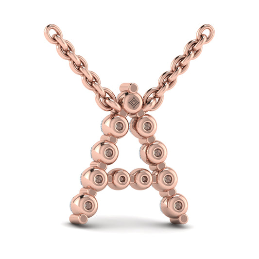 Diamond Alphabet Pendant Necklace, A