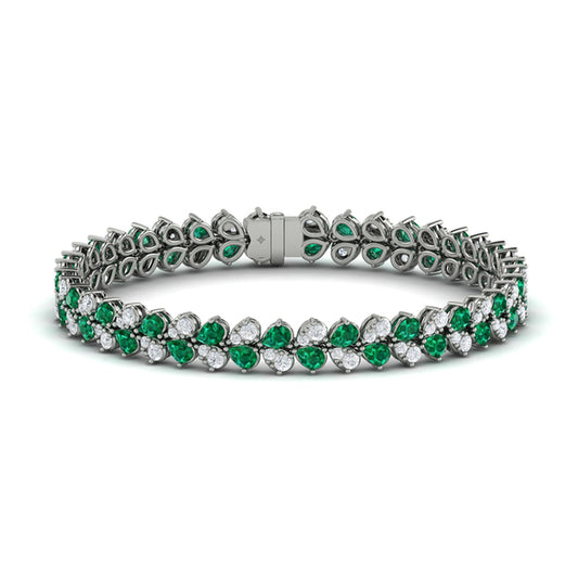 Diamond and Emerald Bracelet