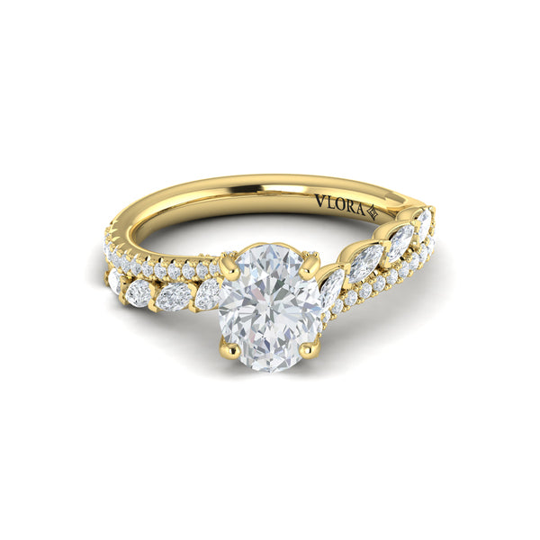 Bypass Oval Engagement Ring