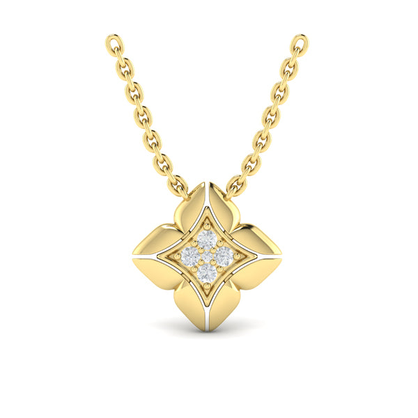 Diamond Vlora Star Floral Pendant Necklace