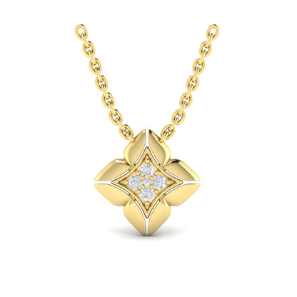 Diamond Vlora Star Floral Pendant Necklace