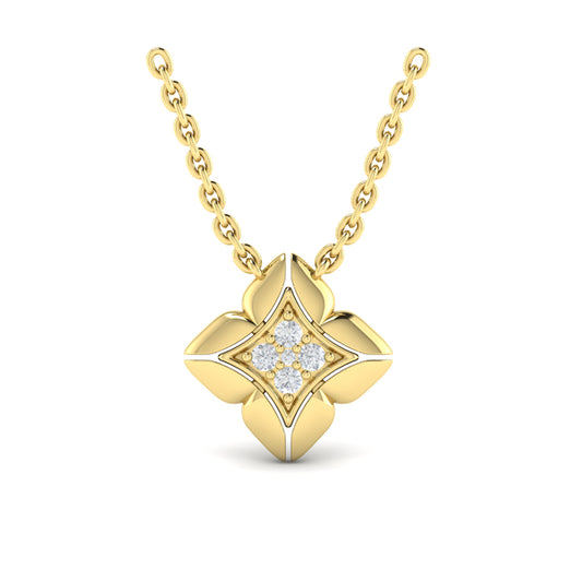 Diamond Vlora Star Floral Pendant Necklace