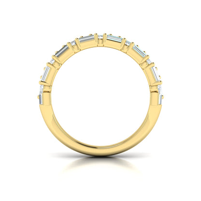 Triple Row Baguette and Diamond Band