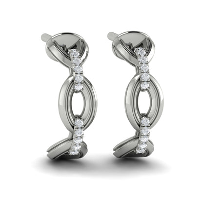 Petite Interlocked Diamond Hoop Earrings