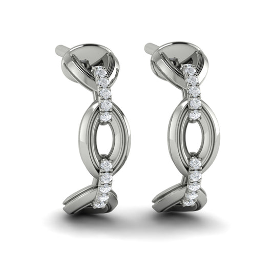 Petite Interlocked Diamond Hoop Earrings