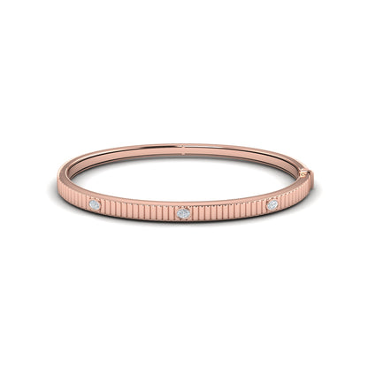Bezel-Set Oval Diamond Bangle