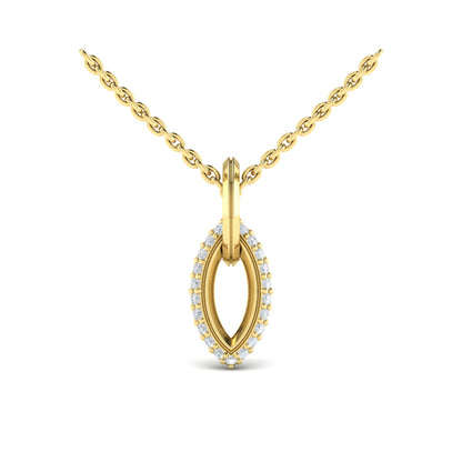 Open Navette Silhouette wtih Diamonds Pendant