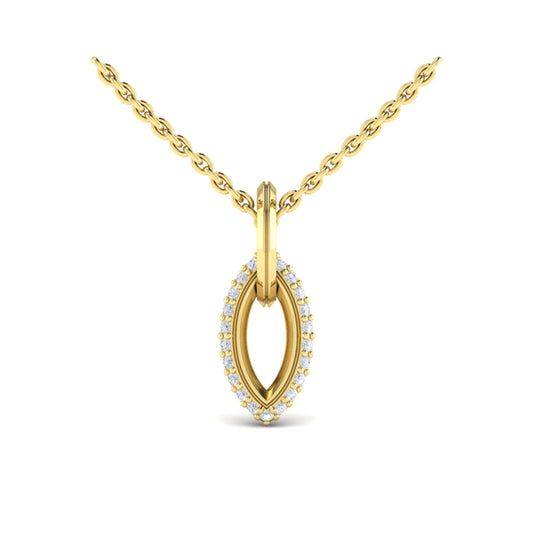 Open Navette Silhouette wtih Diamonds Pendant