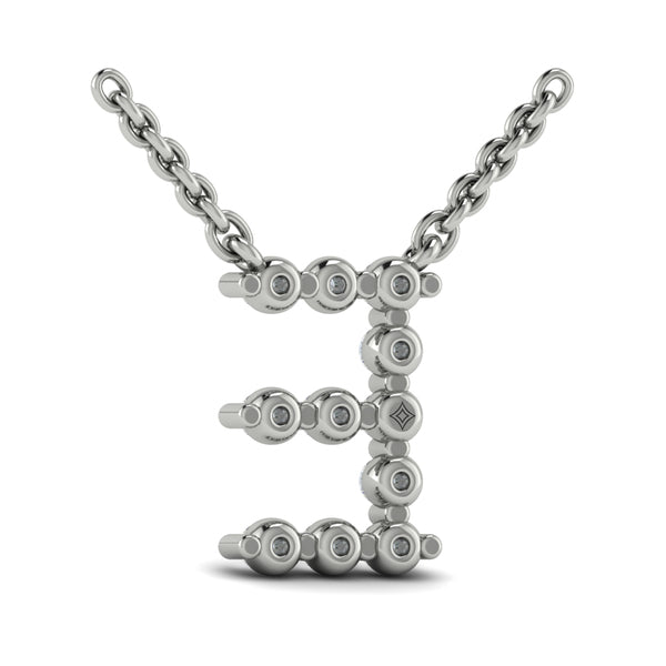 Diamond Alphabet Pendant Necklace, E