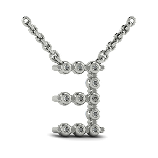 Diamond Alphabet Pendant Necklace, E