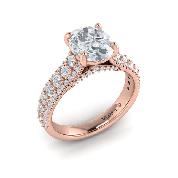 Bold Cathedral Oval Engagement Ring