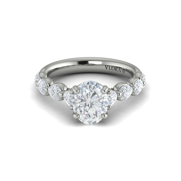 Cascade Oval Engagement Ring
