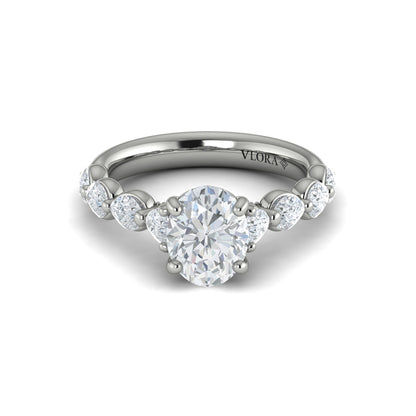 Cascade Oval Engagement Ring
